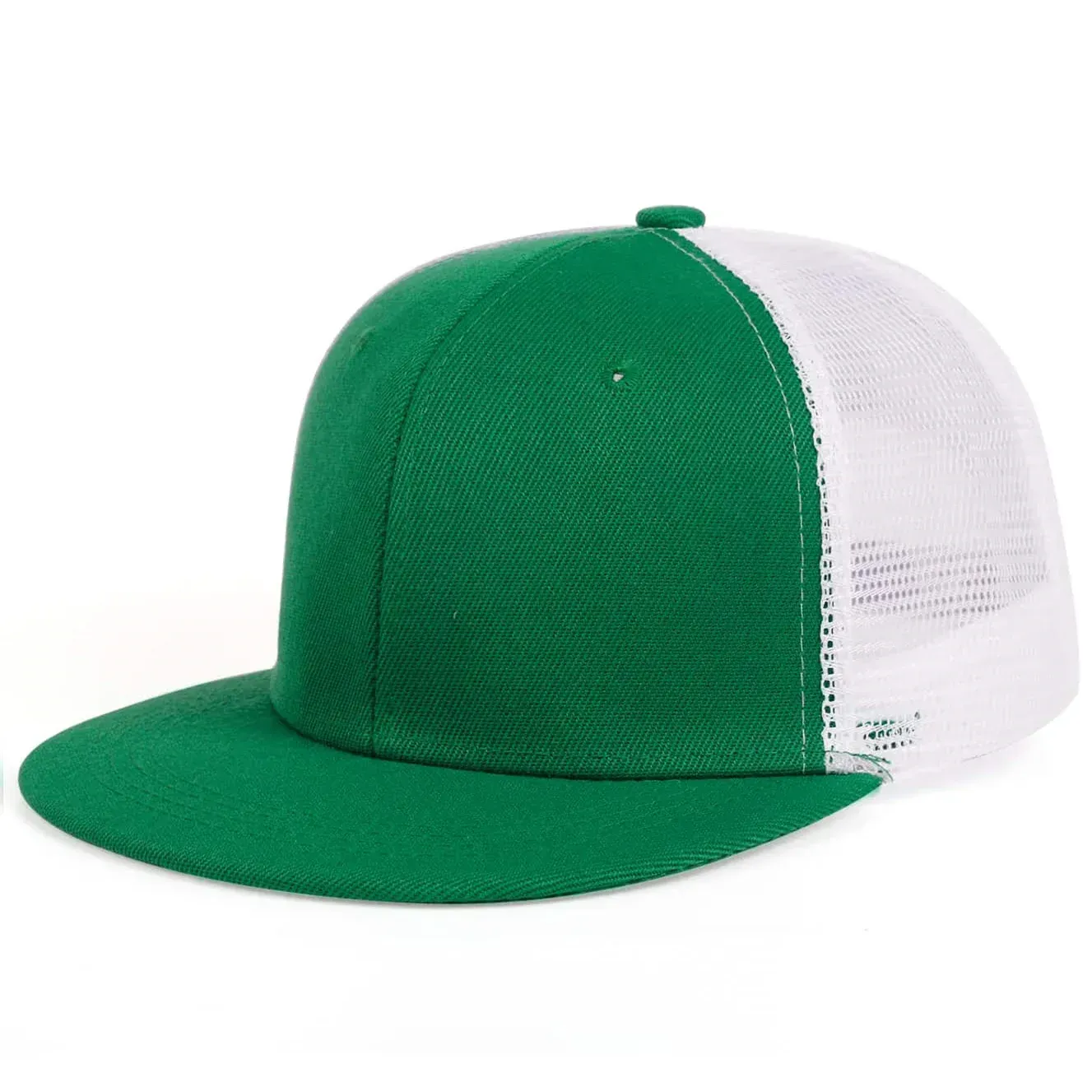 ( TRADE 52) ONLY BLANK CAPS activewear - LOGO SNAP BACK ADJUSTABLE w/ green &amp; white mesh OPTION 1