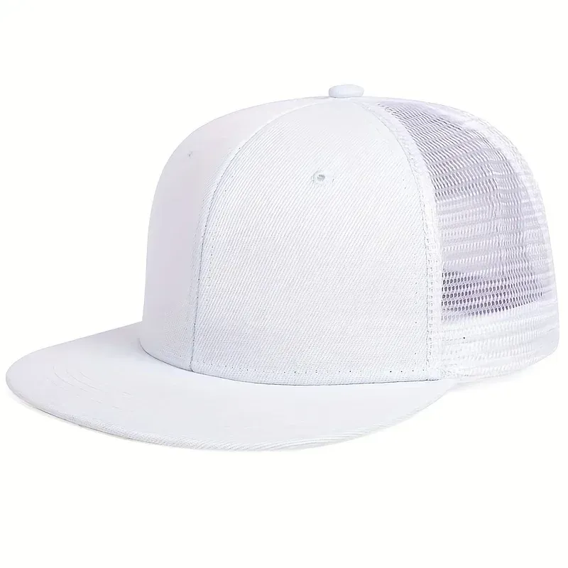 ( TRADE 53) ONLY BLANK CAPS activewear - LOGO SNAP BACK ADJUSTABLE w/ white top and white mesh OPTION 3