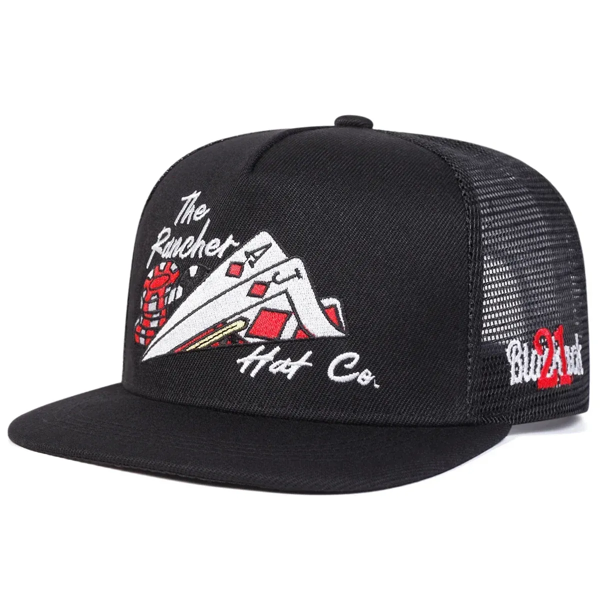 ( TRADE 57) POKER NET activewear - LOGO SNAP BACK ADJUSTABLE w/ black  white &amp; red OPTION 1