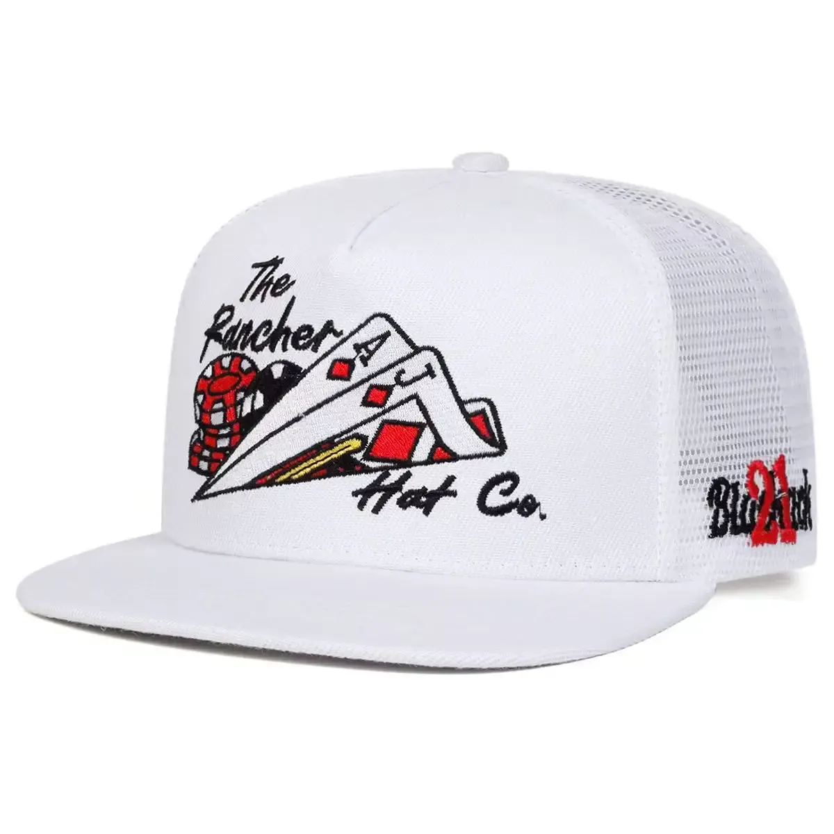 ( TRADE 57) POKER NET activewear - LOGO SNAP BACK ADJUSTABLE w/ white red &amp; black OPTION 2