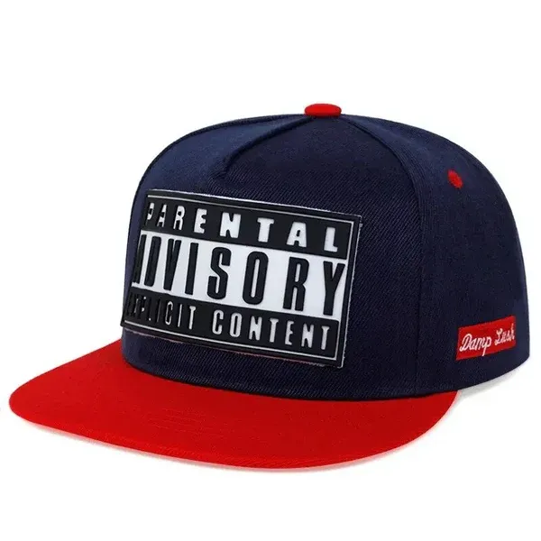 ( TRADE 1 ) TEAM PARENTAL ADVISORY activewear - LOGO SNAP BACK ADJUSTABLE w/ navy &amp; red colors OPTION 1