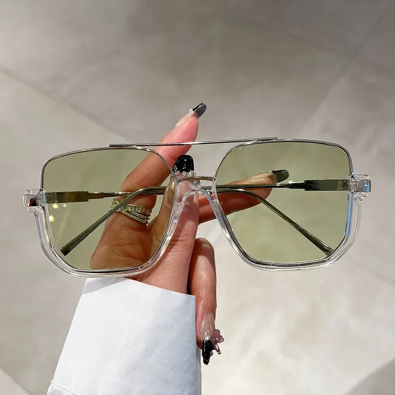( TRADE 04 ) OVERSIZED VINTAGE eyewear - SUNGLASSES  w/ transparent green OPTION 1