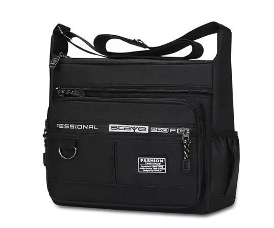 ( TRADE 7 ) COMPUTER SLING PACK activewear - OXFORD CLOTH w/ black &amp; white color OPTION 2