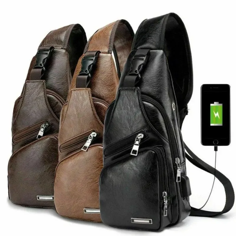 LEATHER USB PORT SHOULDER PACK ( TRADE 2 )