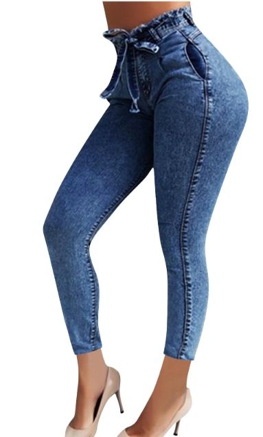 ( TRADE 3 ) BELT JEANS activewear - TASSELS w/ deep blue color OPTION 2