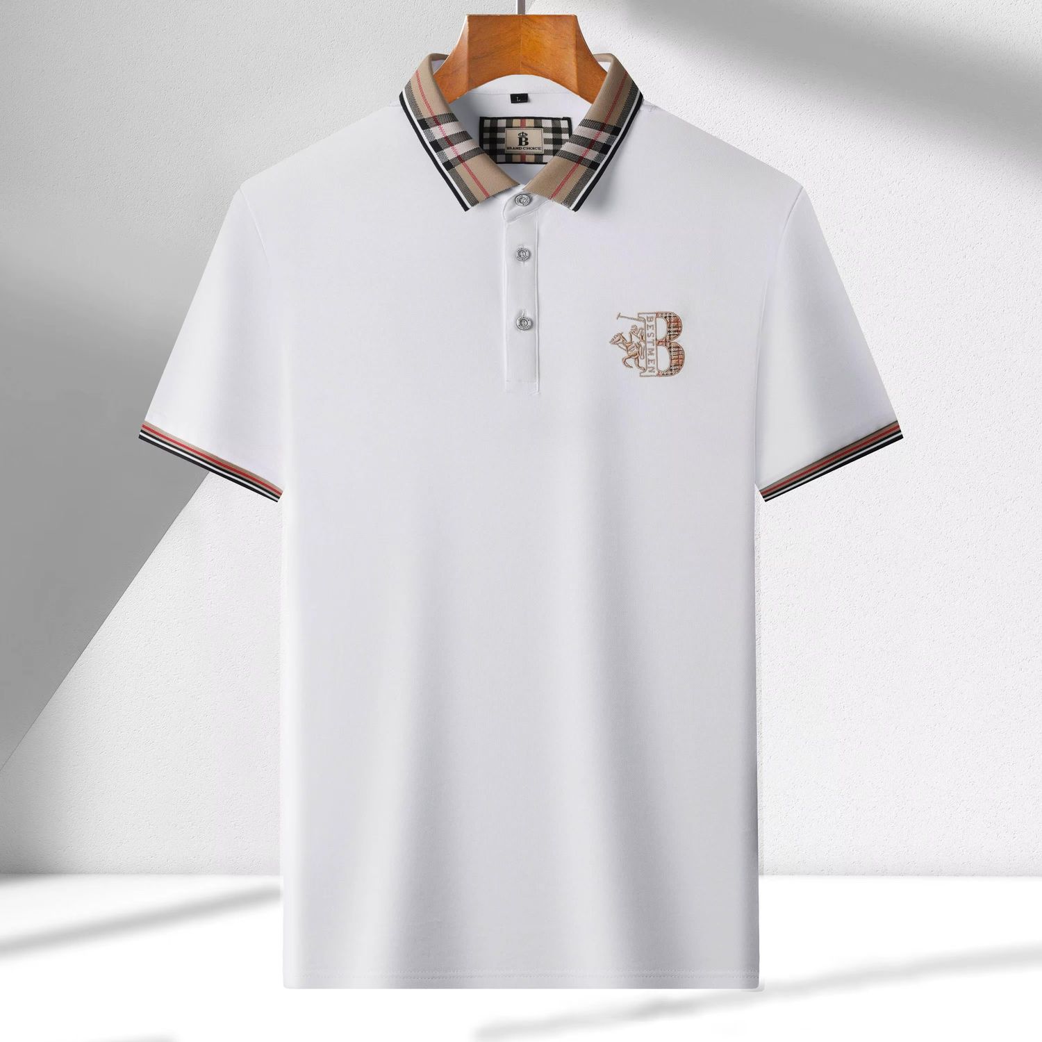 ( TRADE 1 ) PLAID COLLAR Polo Shirt w/ white colors OPTION 4