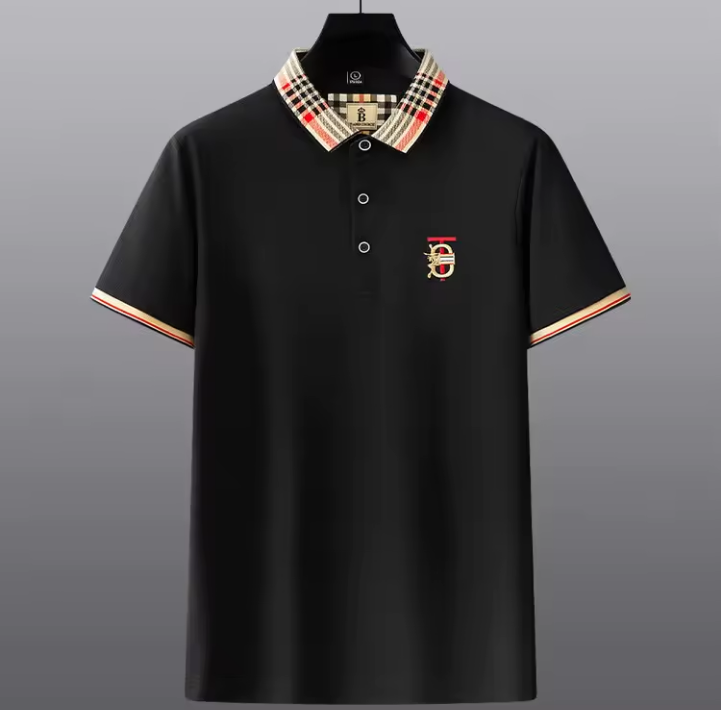 ( TRADE 1 ) RED PLAID COLLAR Polo Shirt w/ black colors OPTION 1