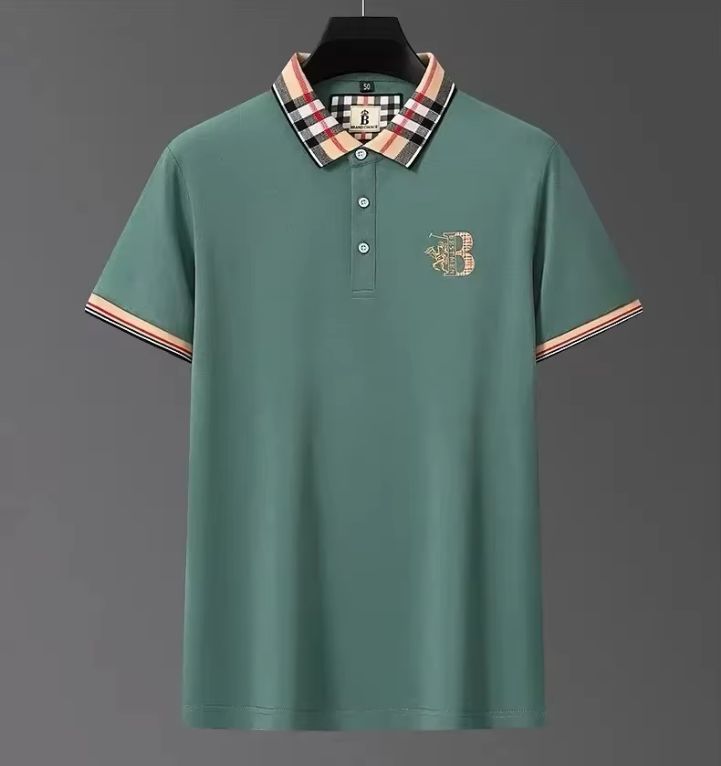 ( TRADE 1 ) PLAID COLLAR Polo Shirt w/ green colors OPTION 5