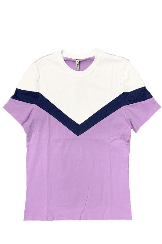 LAVENDER NAVY BLUE WHITE TEE