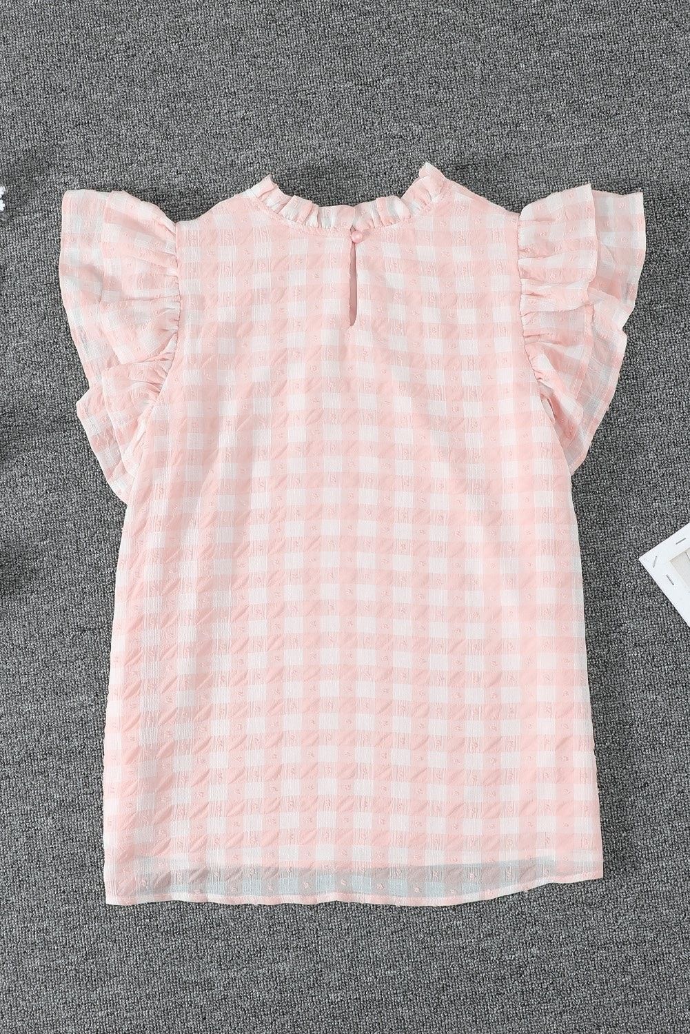 ( TRADE 6 ) RUFFLE SLEEVES activewear - T-SHIRT w/ ROSE PEDAL AND WHITE colors OPTION 2