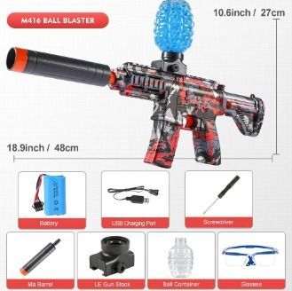 ( TRADE 2 ) ELECTRIC HIGH SPEED activewear - GEL BLASTER GUNS w/ RED CAMOUFLAGE color OPTION 3
