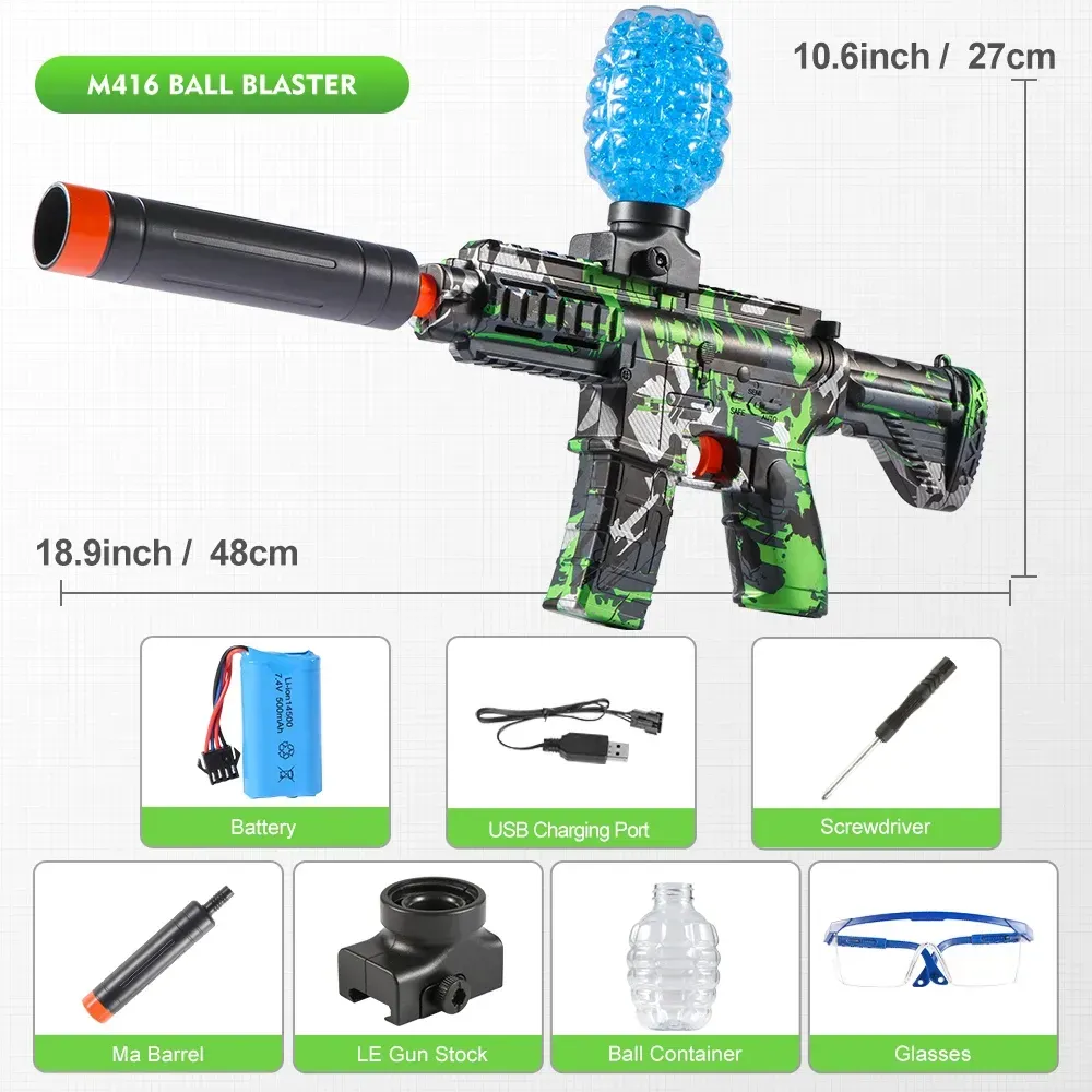 ( TRADE 3 ) ELECTRIC HIGH SPEED projectile - GEL BLASTER GUNS w/ BLACK CAMOUFLAGE color OPTION 5