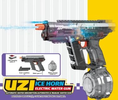 ( TRADE 7 ) DIAMOND HORN w/ no scope- WATER GUNS w/ BLACK UZI color OPTION 2