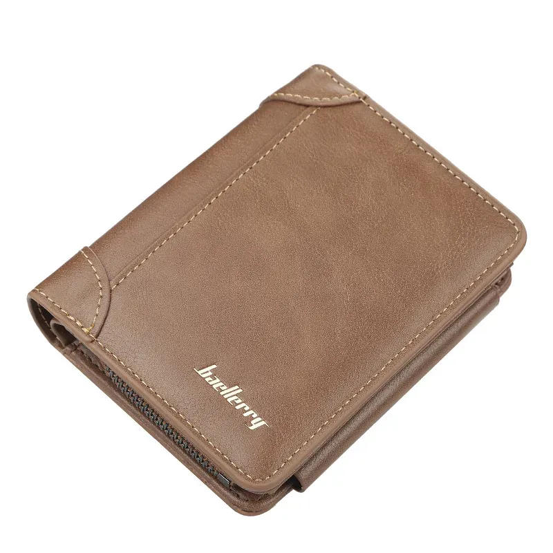 ( TRADE 8 ) STICHED WALLET activewear - LEATHER w/ brown &amp; gold color OPTION 2