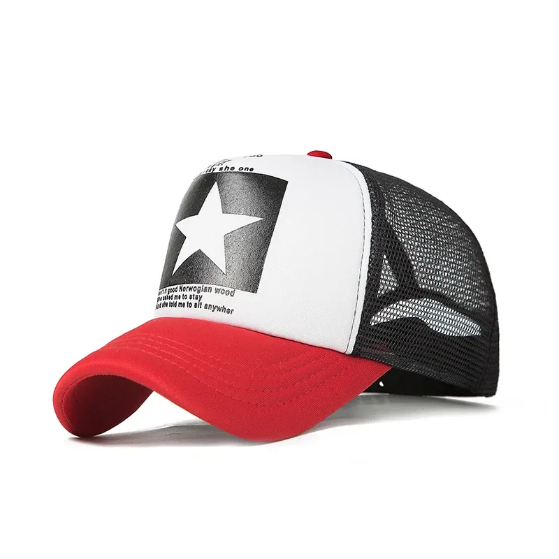 ( TRADE 4 ) BASEBALL CAP activewear - STAR LOGO w/ red white &amp; black OPTION 1