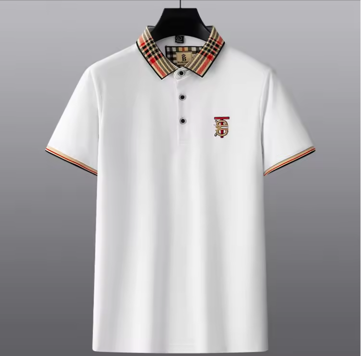 ( TRADE 1 ) RED PLAID COLLAR Polo Shirt w/ white colors OPTION 2