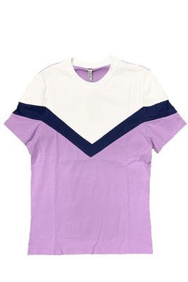 ( TRADE 3 ) THREE COLOR activewear - T-SHIRT w/ LAVENDER NAVY BLUE WHITE colors OPTION 3