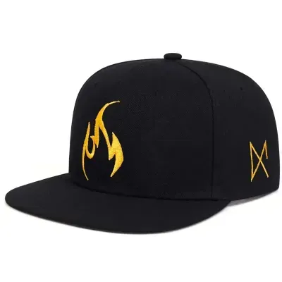 ( TRADE 14 ) FLAME activewear - LOGO SNAP BACK ADJUSTABLE w/ black &amp; yellow colors OPTION 3
