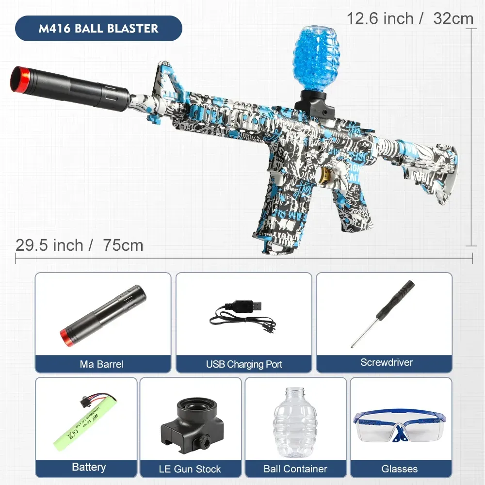 ( TRADE 5 ) ELECTRIC HIGH SPEED projectile - GEL BLASTER GUNS w/ BLUE CAMOUFLAGE color OPTION 5