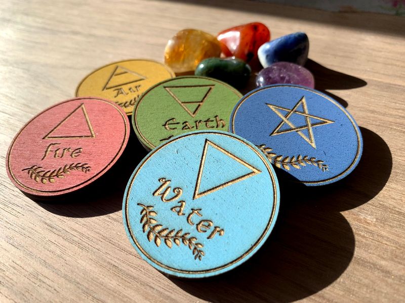 alchemical element discs | Elements symbols | Alchemy | Altar tiles