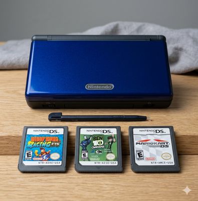 Nintendo DS Lite – Loaded With DS, GBA &amp; GBC Games + 3 Physical Games
