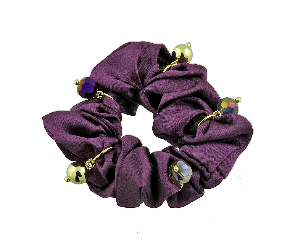 Резинки текстильные с декором aиолетовая