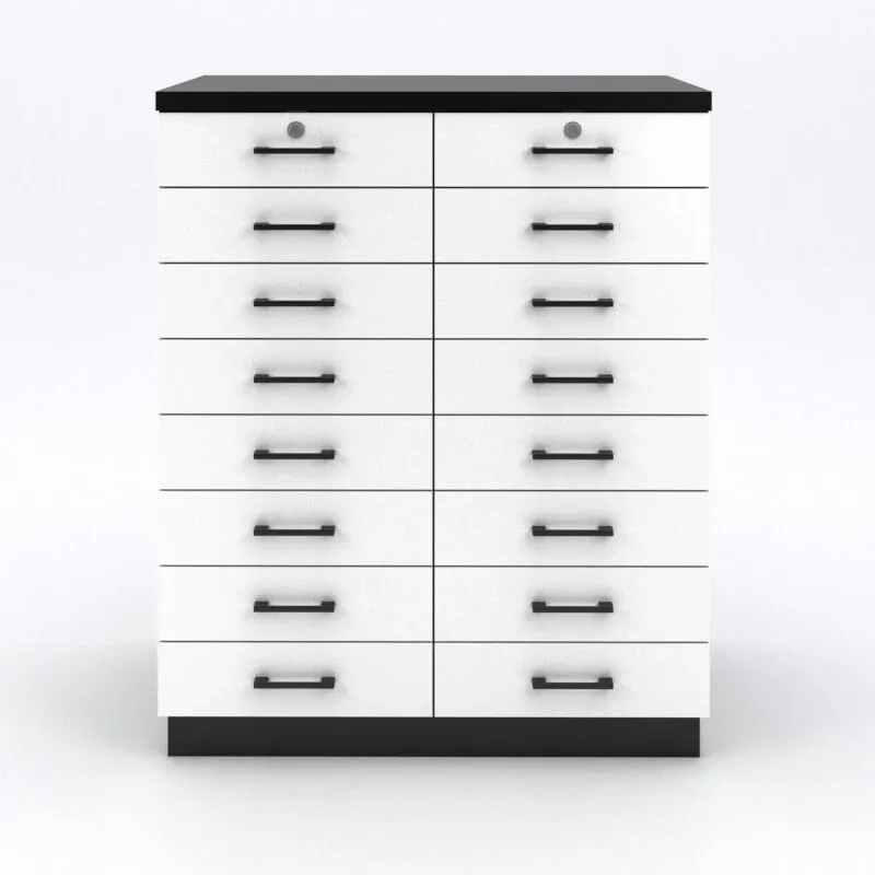 ארגז עץ על צוקל 16 מגירות