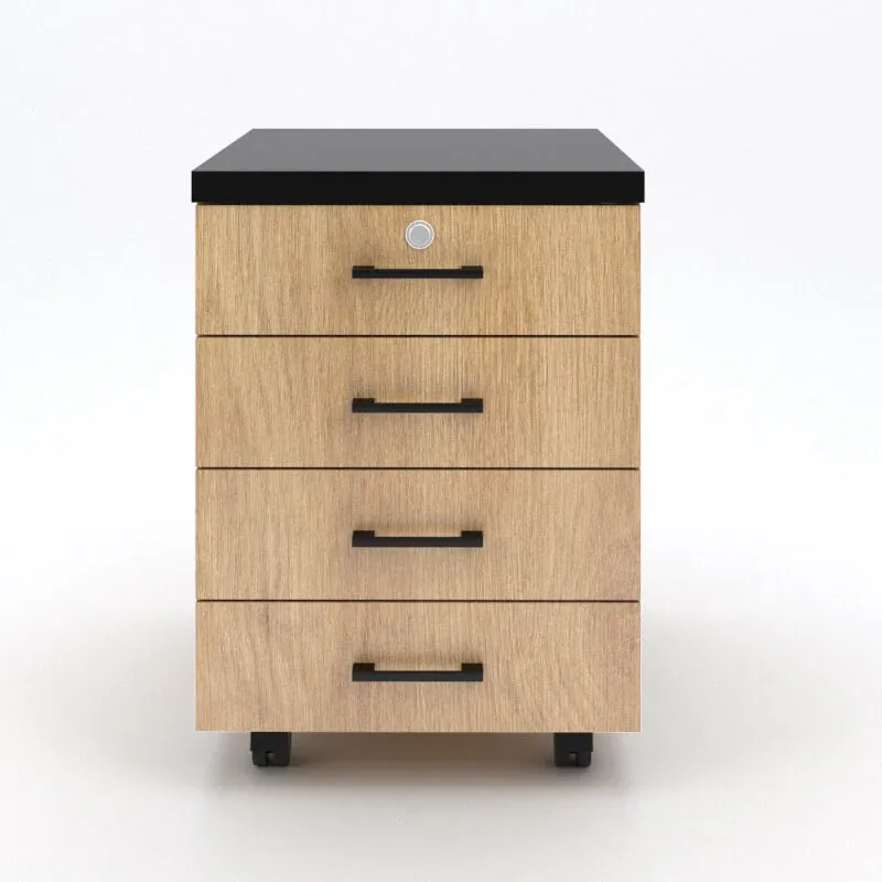 עגלת מגירות מעץ נייד