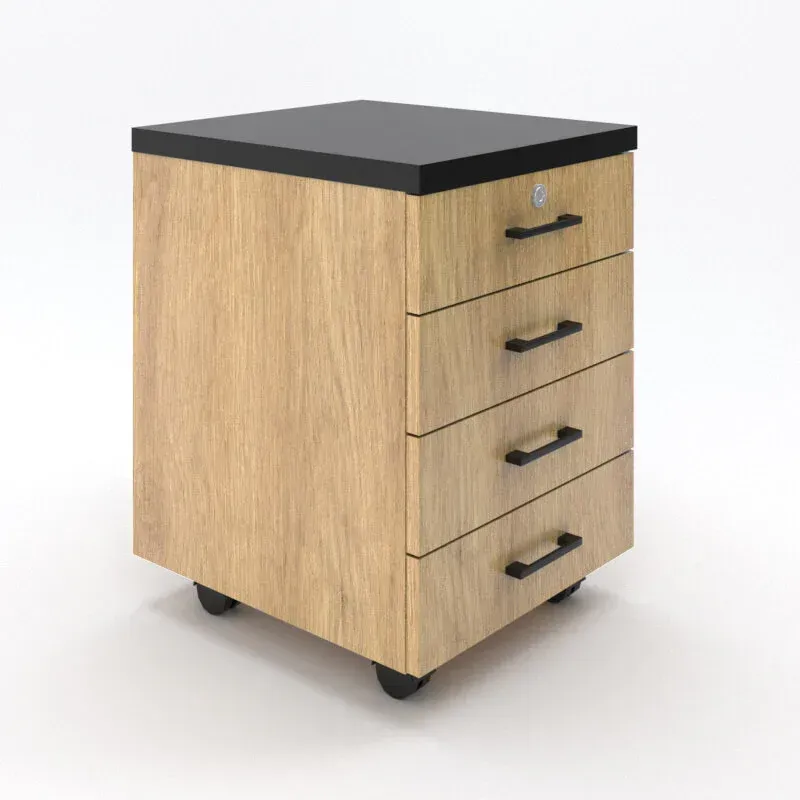 עגלת מגירות מעץ נייד