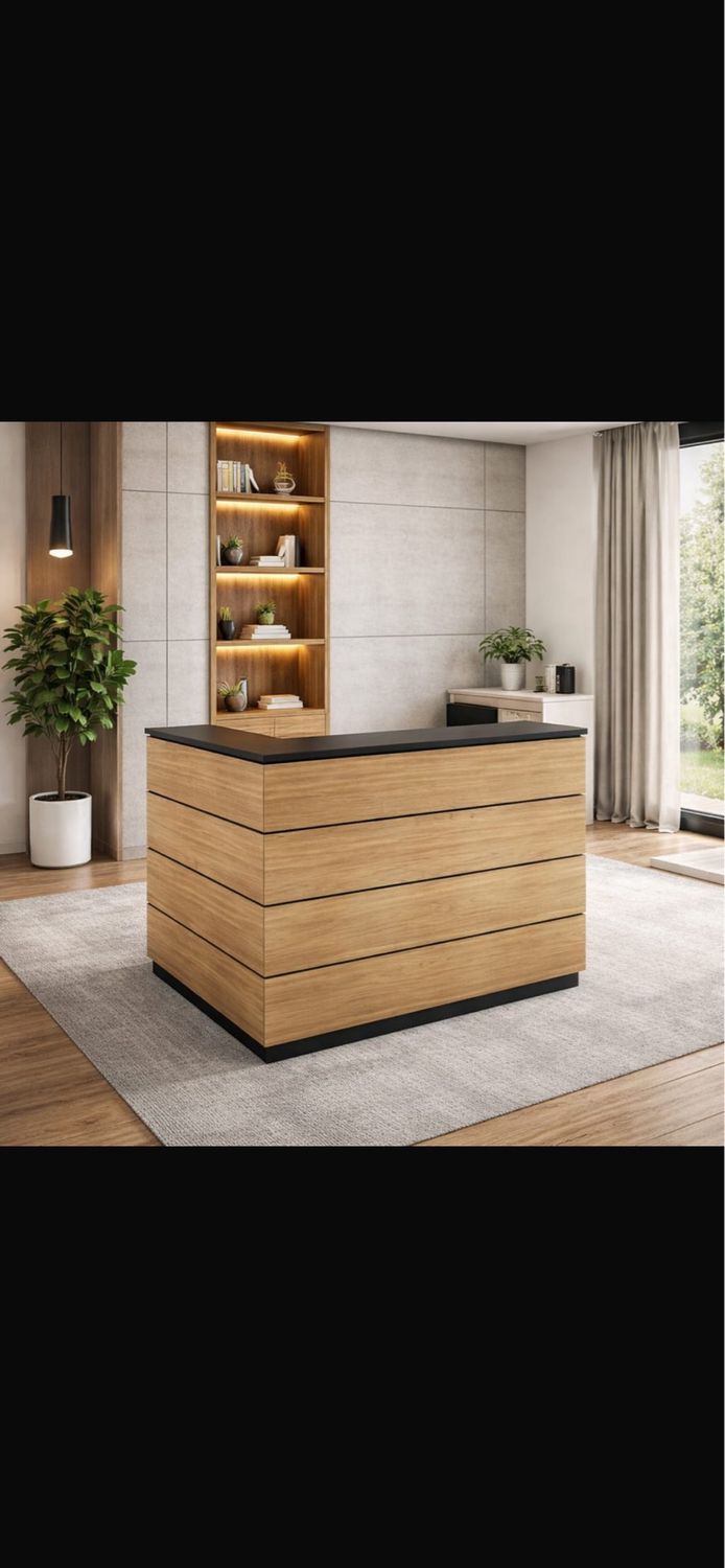 דלפק קבלה אדל פינתי פסי קישוט עץ על צוקל