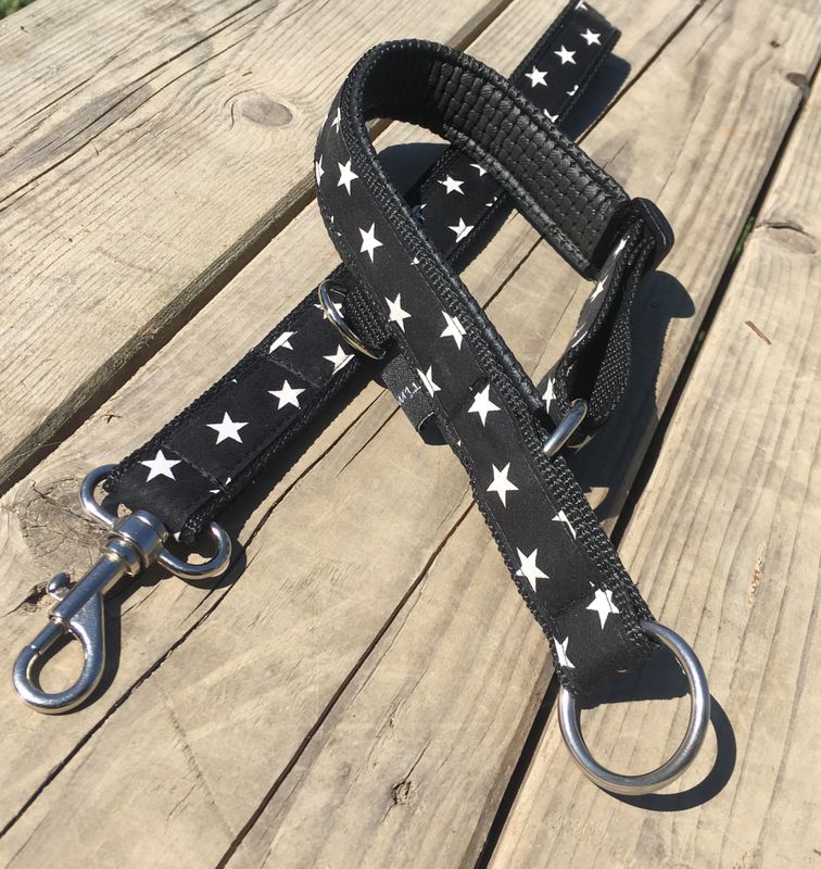 Hundehalsband Zugstopp und Kurzführer mit Sternen