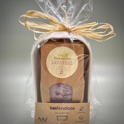 Lavendelseife nach Wahl + Seifendose Lavendelseife nach Wahl + Seifendose