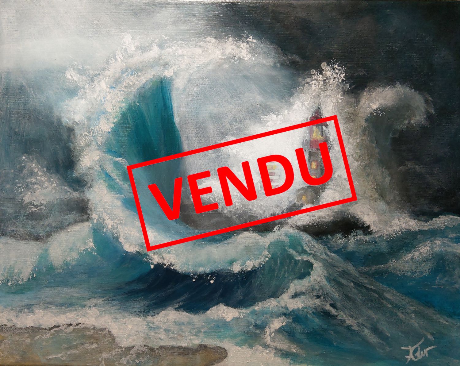 "Farol de Felgueiras_Porto" (pièce unique) 28 x 34
