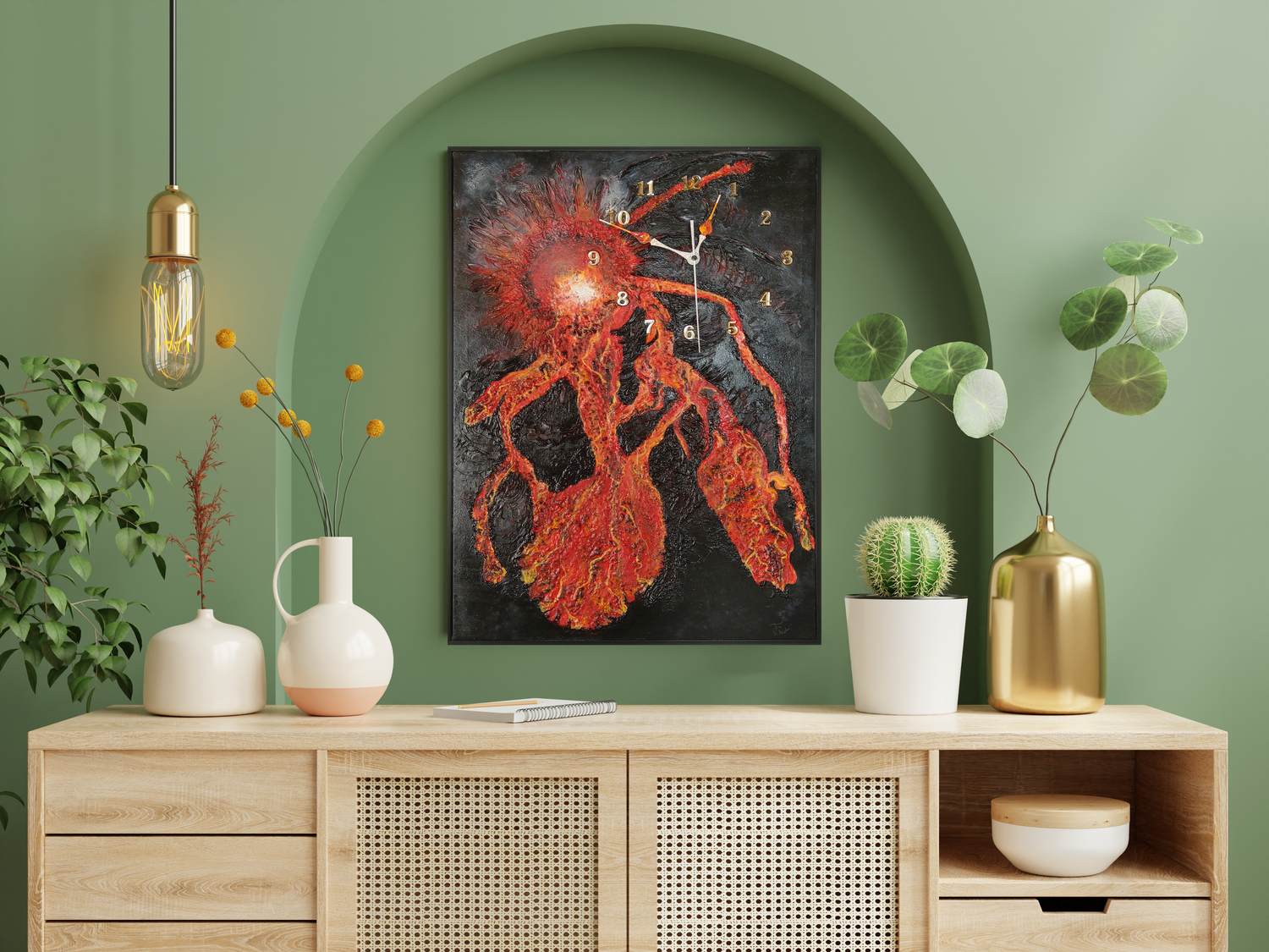 "Fagradalsfjall" (canva encadré : pièce unique) 70 x 50 x 3 cm