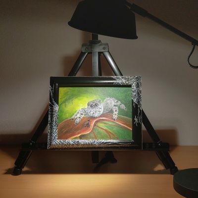Jumpy et le papillon / pièce unique / 20 x 30 cm