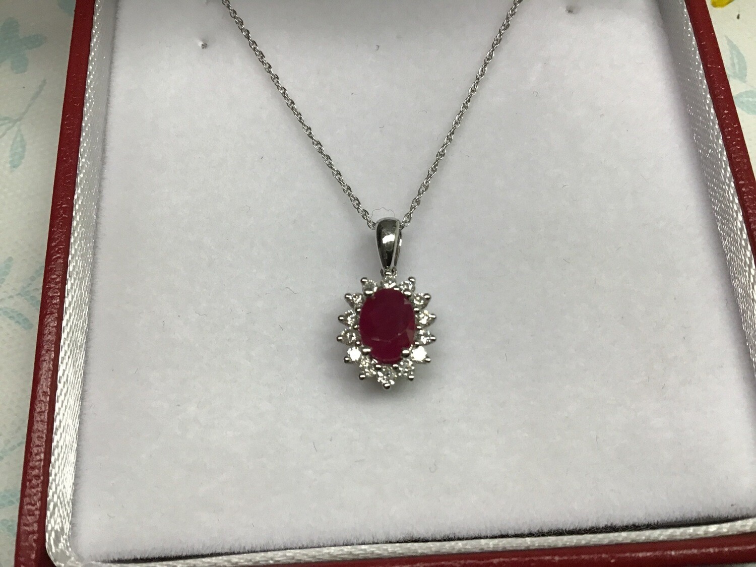 RUBY WITH DIAMOND NECKLACE