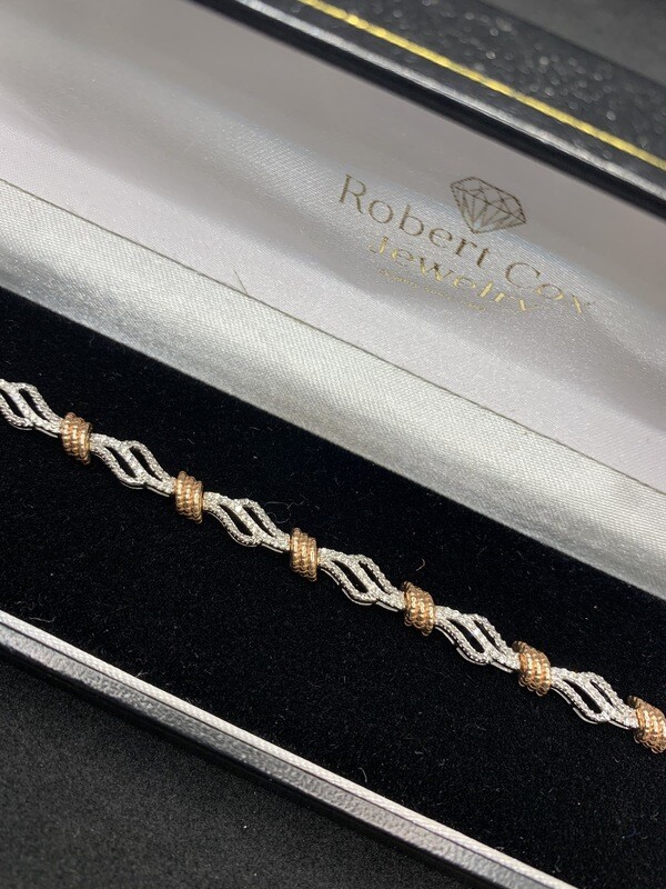 Diamond Tennis Bracelet White And Rose Gold 