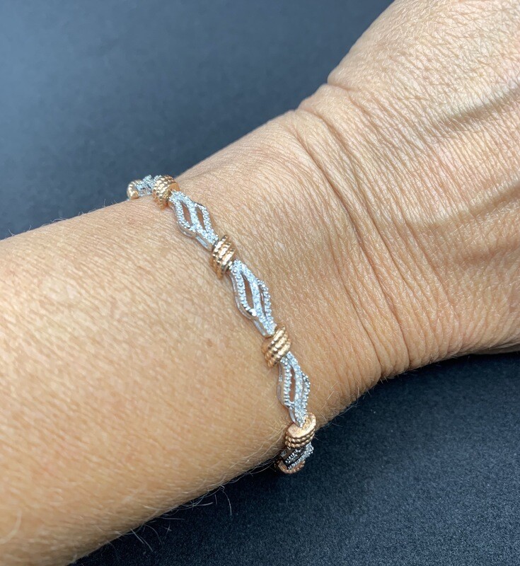 Diamond Tennis Bracelet White And Rose Gold 