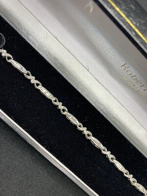 Diamond Tennis Bracelet Link Style Channel Set 1 Ct Total Weight, 10kt White Gold