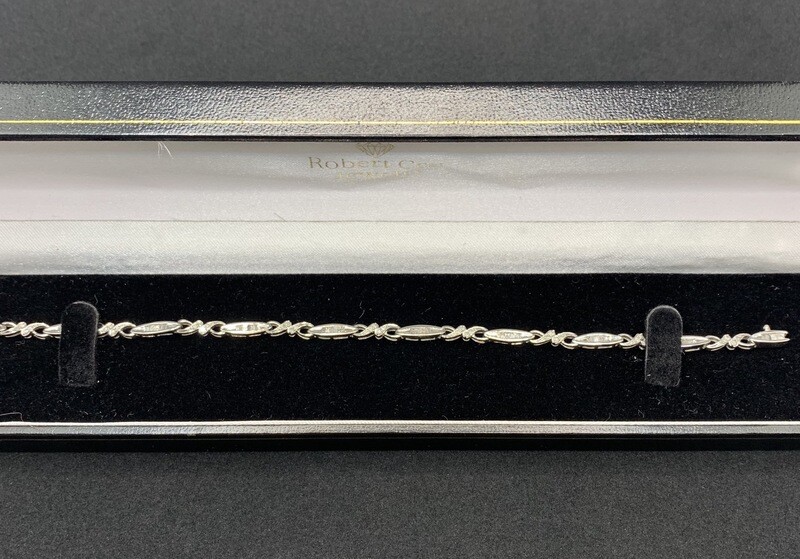 Diamond Tennis Bracelet Link Style Channel Set 80 Pts Total Weight, 10kt White Gold