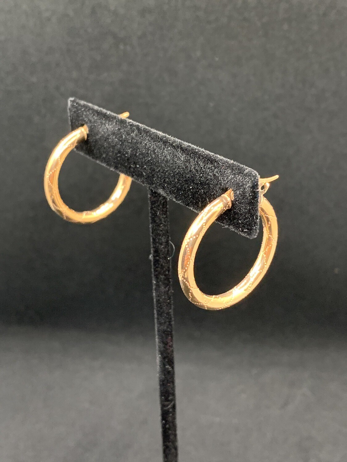 14K Rose Gold Earrings Tube Hoops with a Click Catch