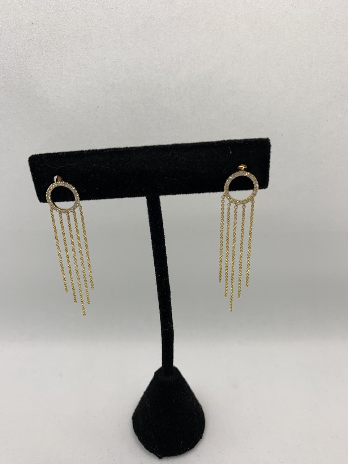 Diamond Dangle Earrings 14 Kt. Yellow Gold .15 Pts. Total Weight