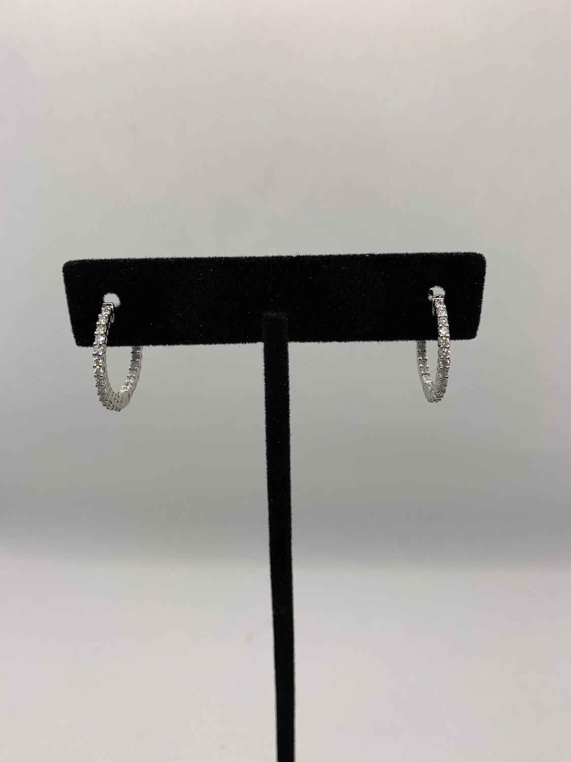 Inside Out White Gold Diamond Hoops