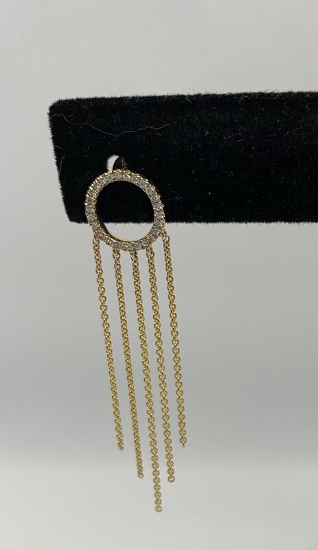Diamond Dangle Earrings 14 Kt. Yellow Gold .15 Pts. Total Weight