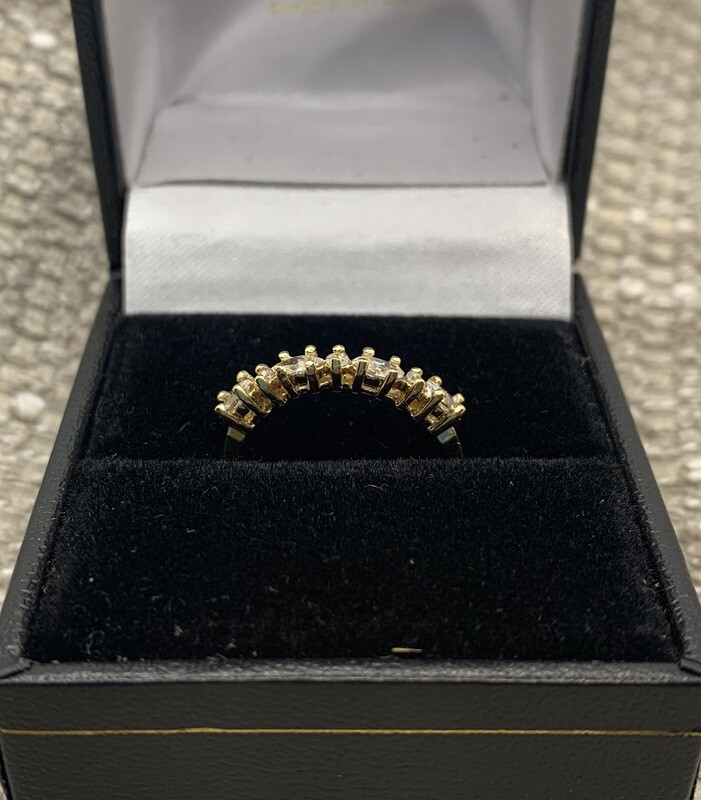 Diamond Band (Marquise and Round) set in 14Kt. Yellow Gold