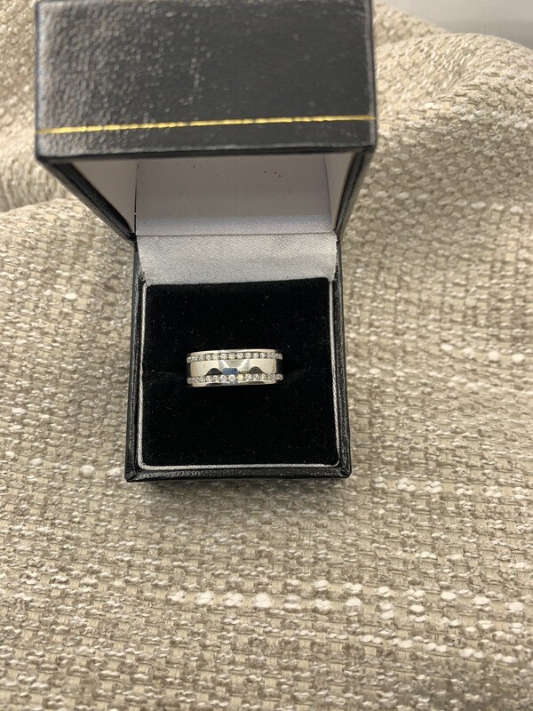 Diamond Wedding -Anniversary Ring 50 Pts. Total Weight set in 14K White Gold