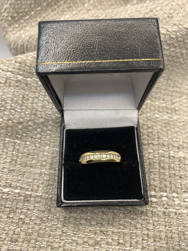 Diamond Band Channel Set 25 Pts. 10 Kt. Yellow Gold