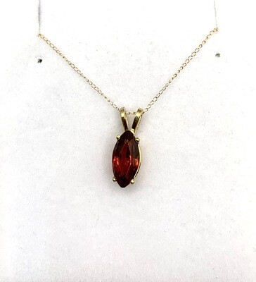 Garnet Necklace (Marquise Cut) 10 Kt. Yellow Gold