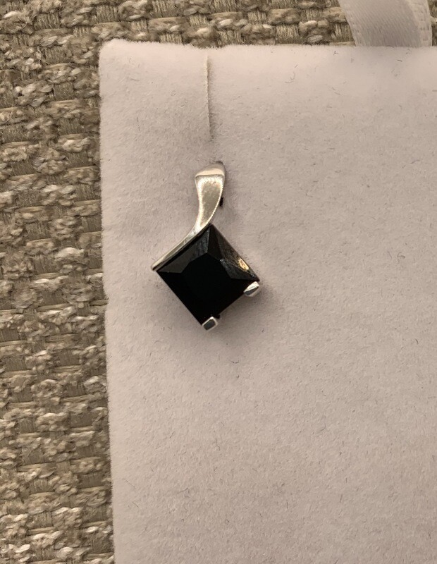 Black Onyx Earrings set in 14 Kt. White Gold