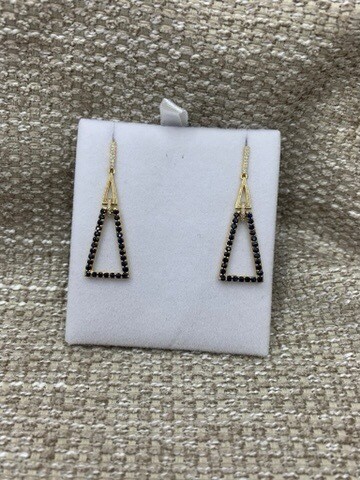 Geometric Hanging Sapphire Earrings